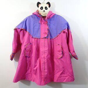 GIACCA Pink Purple Jacket GIRL Sz 3T Hooded Vintage Lightweight Spring Summer